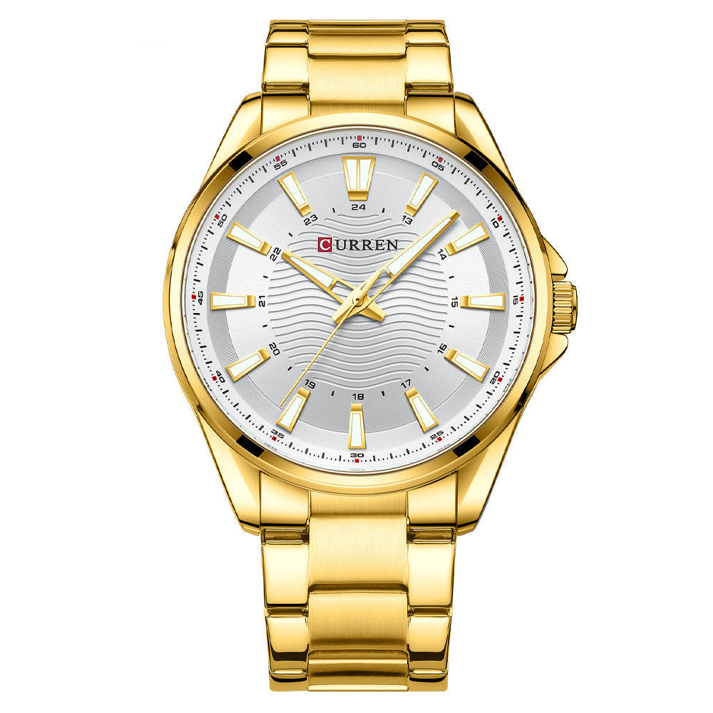 Herren Mode Business Stahlarmband Quarzuhr