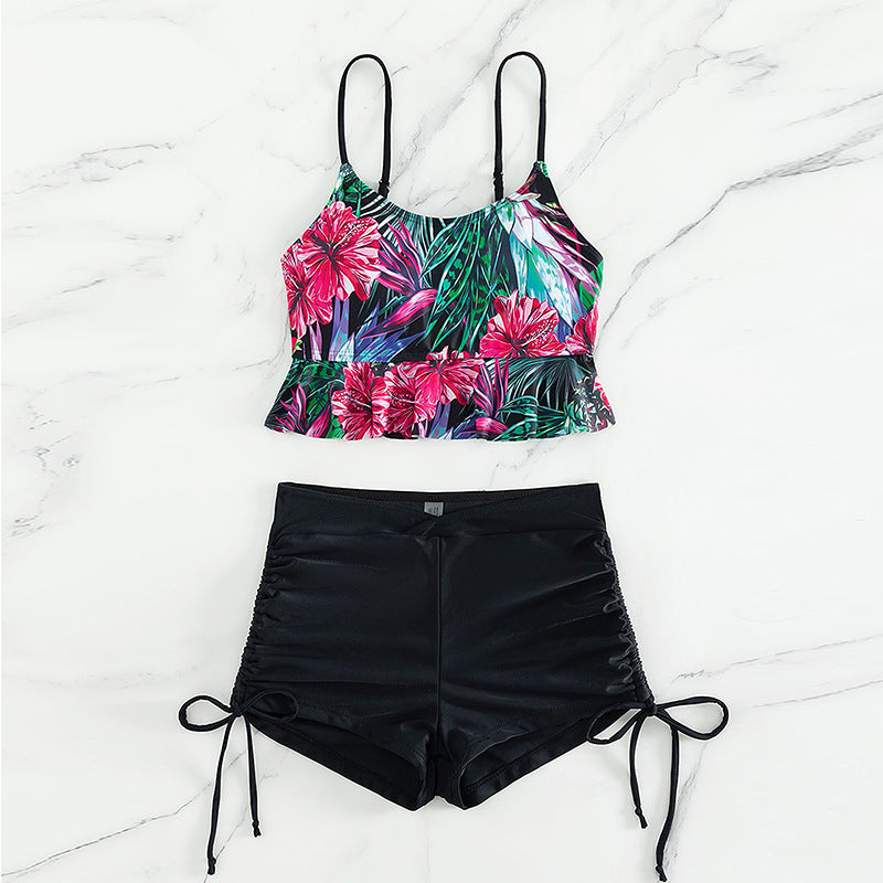 Hoher Taille Print Bikini für Damen