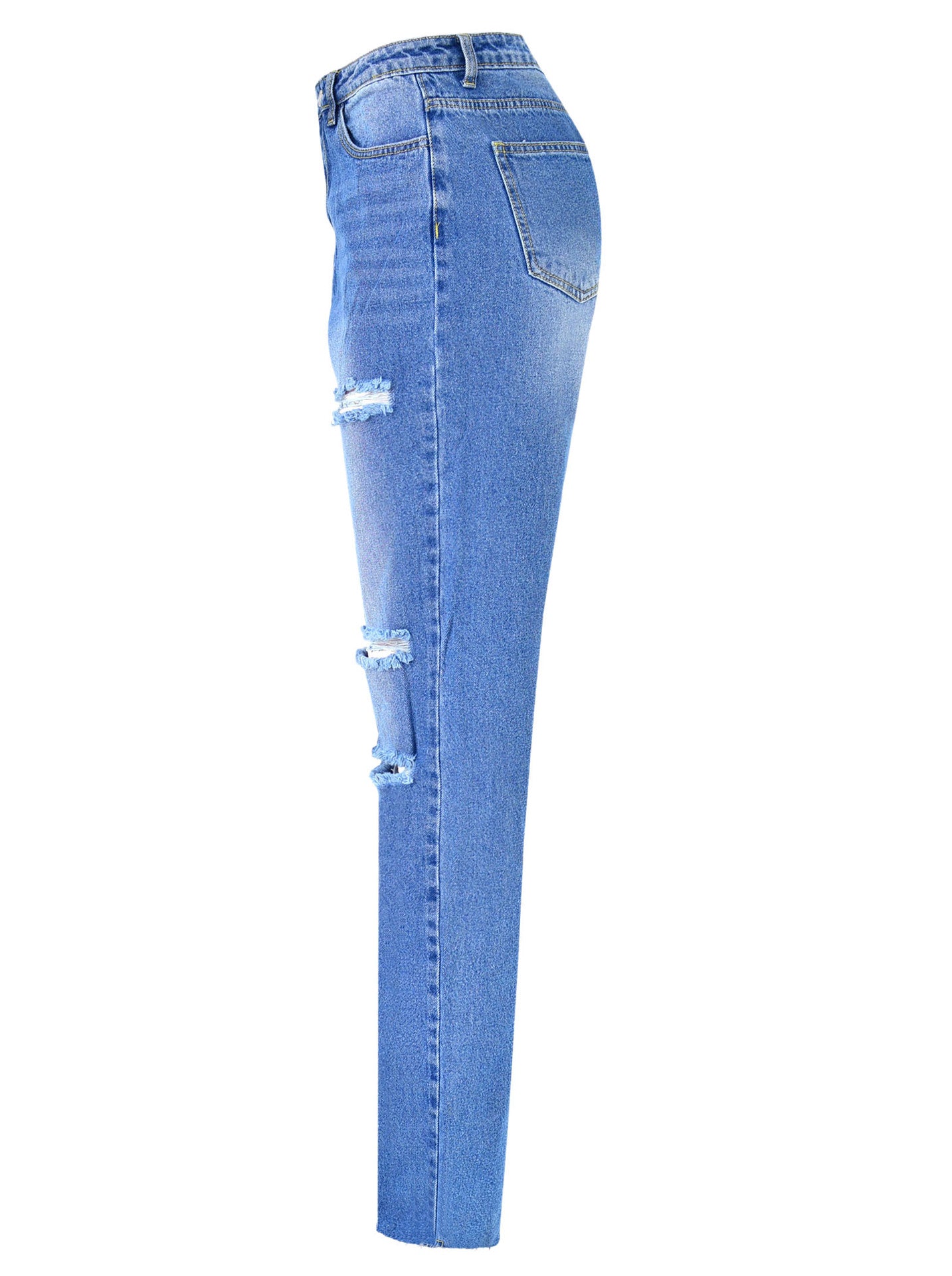 Damen-Hose mit geradem Bein aus Baumwoll-Denimstoff
