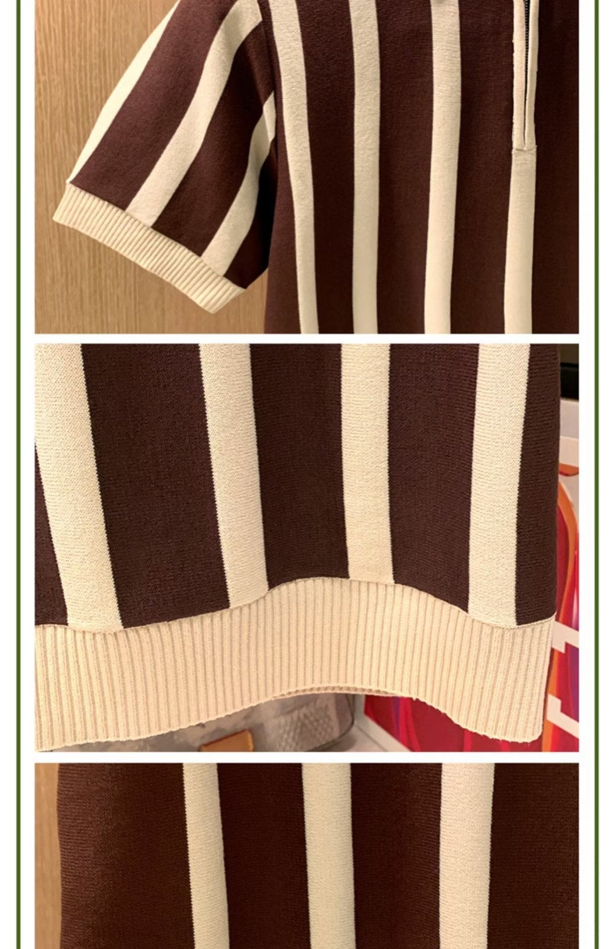 Lässiges Stricktop mit Rundhalsausschnitt und kurzen Ärmeln
