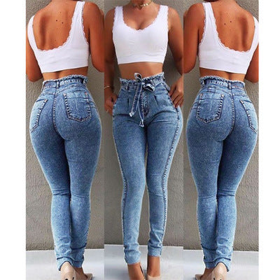 Fringen-Denimhose