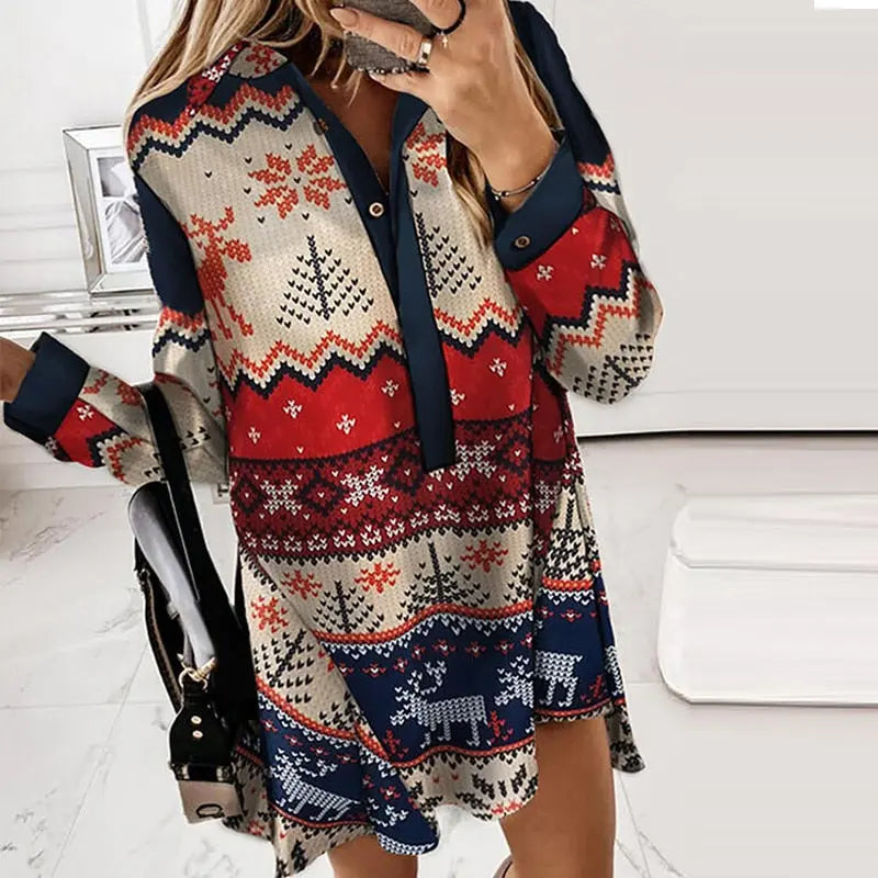 Damen Karo-Hemd-Kleid