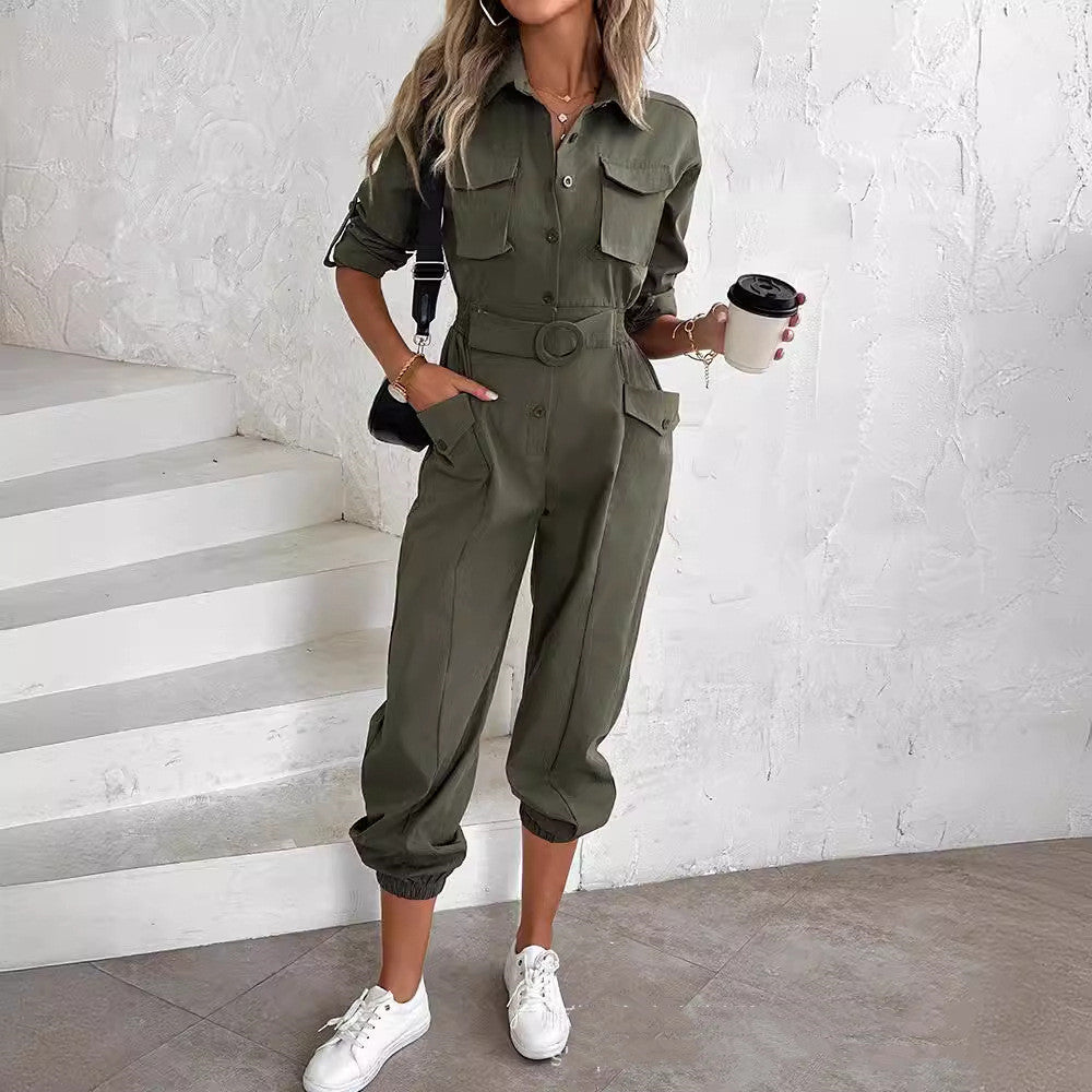Freizeit Fracht Taillen-Jumpsuit für Damen