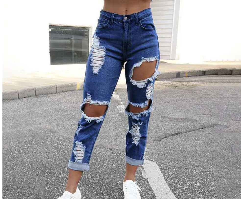 Stilvolle Persönlichkeits-Jeans im geraden Schnitt