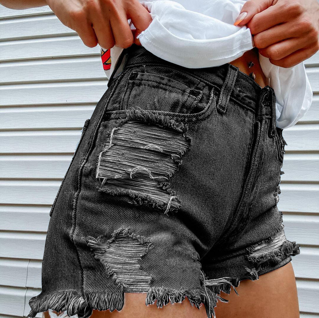 Damen Bedruckte Frühjahrs-Sommer-Denim-Shorts
