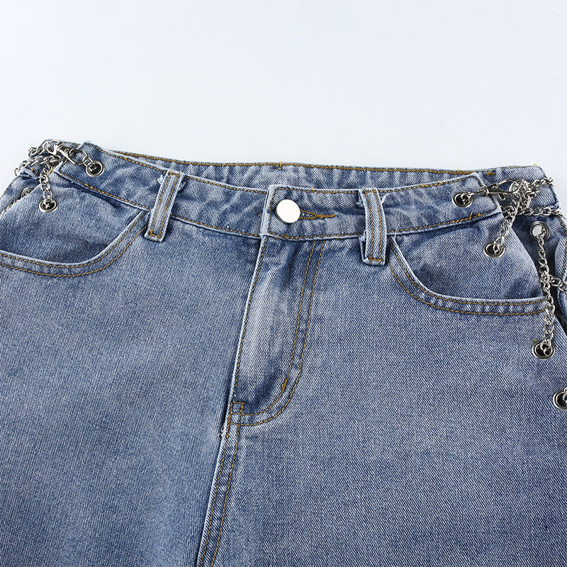 Damenjeans mit hoher Taille