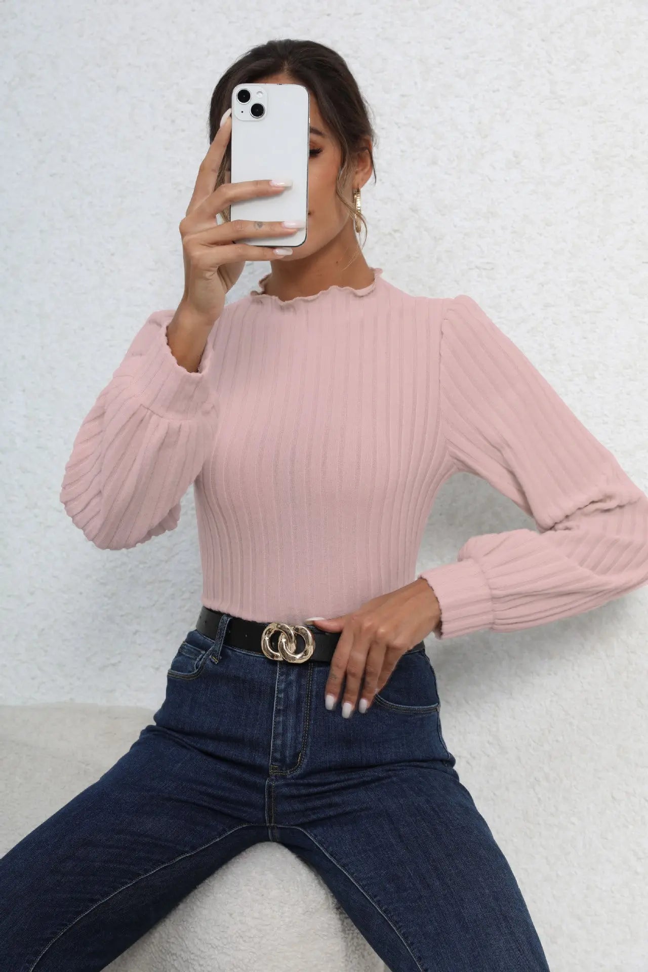 Damen Langarm-Jumpsuit-Top im Stil