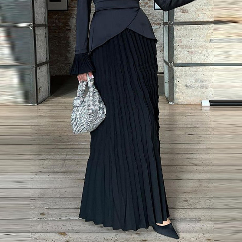Damen Kleid mit Patchwork-Design und Rundhalsausschnitt
