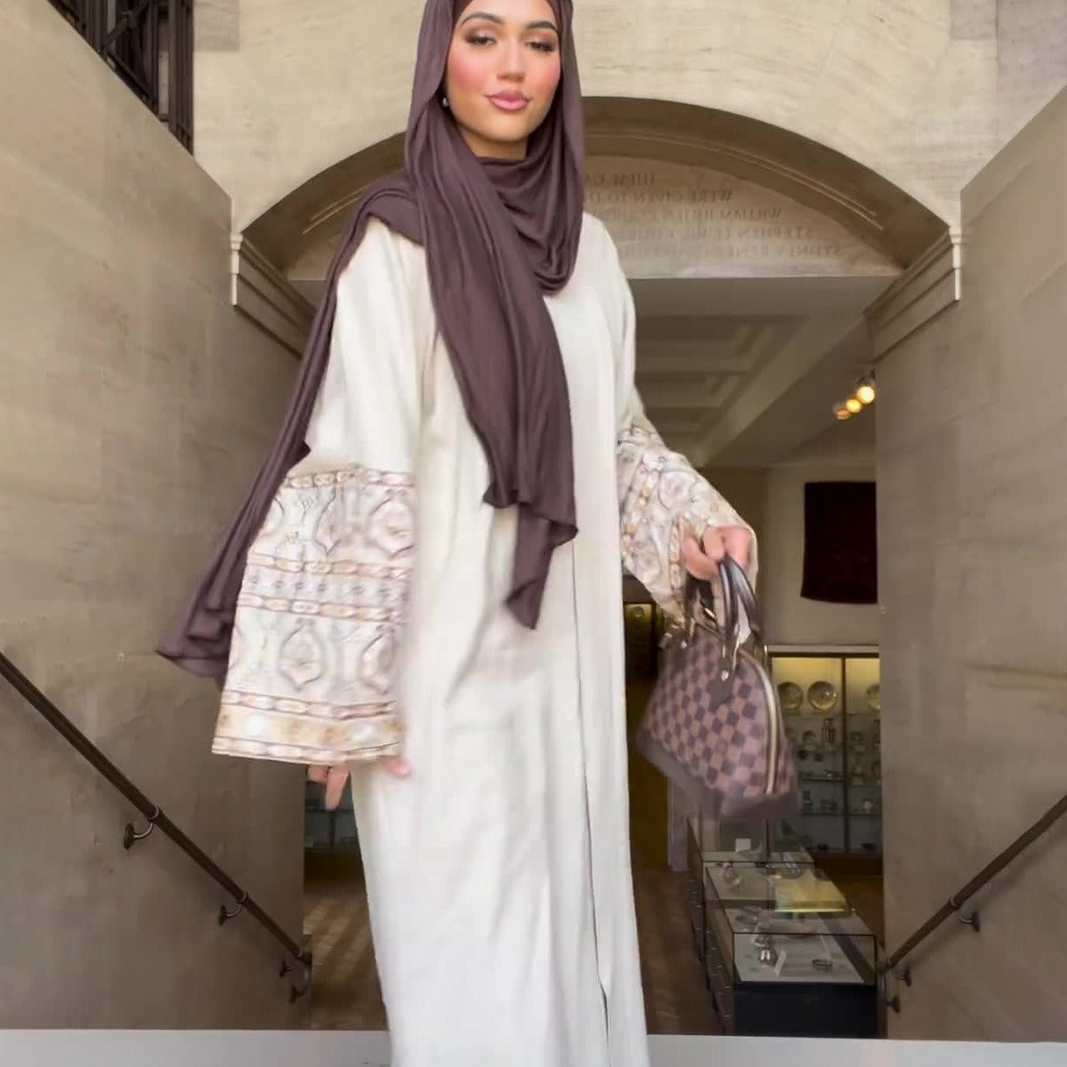Bohème-Stil Bedrucktes Damenkleid mit Puffärmeln und lockerem Retro-Look