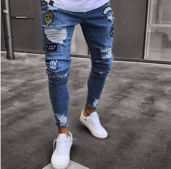 Zerrissene Denim Hosen Männer