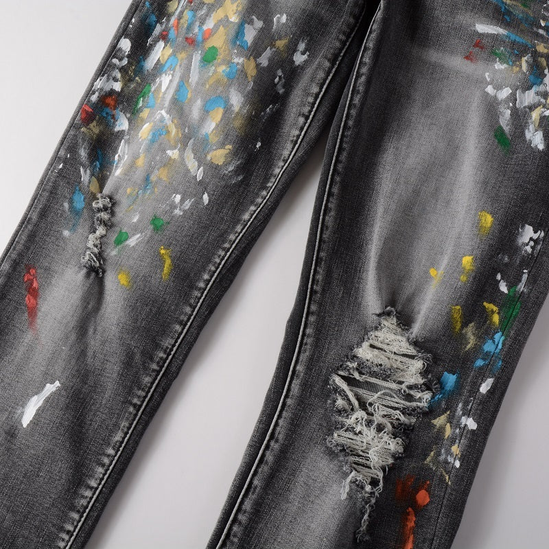 Retro Slim Fit Stretch Denim Jeans für Herren