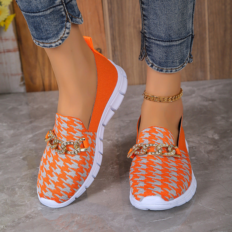 Sommerliche Sport-Mesh-Slipper mit lässigem Hahnentrittmuster