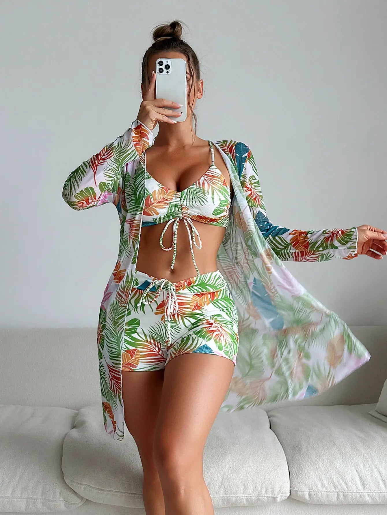 Mode-Bikini Dreiteiliger Damen-Badeanzug