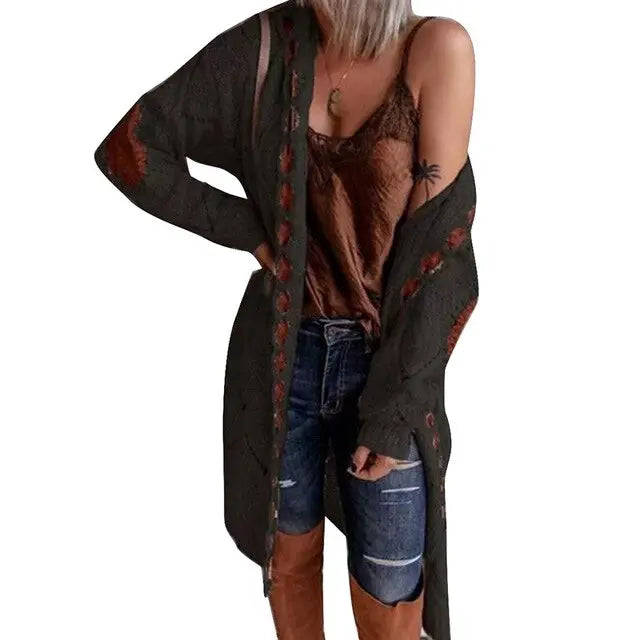 Langarm-Strickjacke