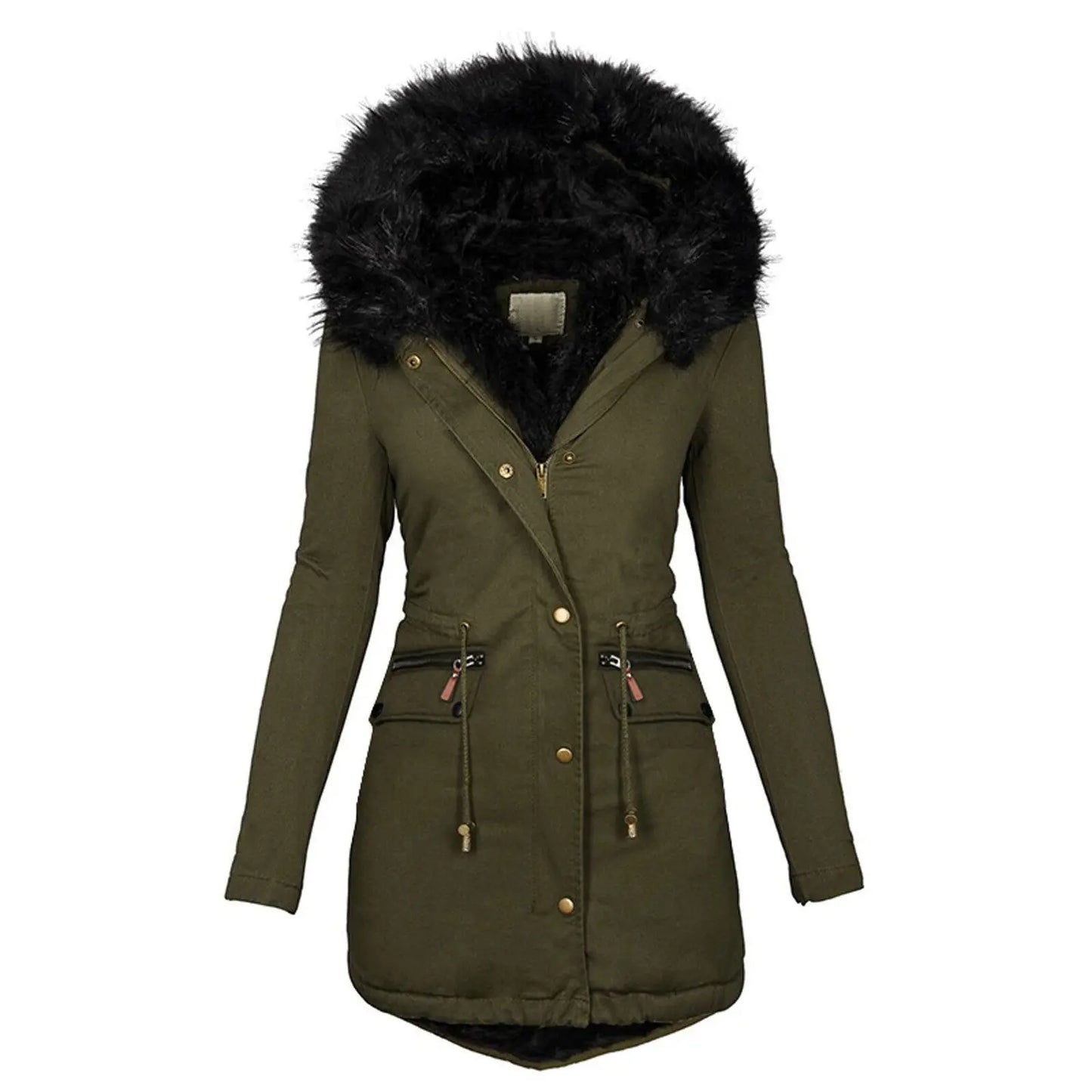 Winterjacke mit Fell an der Kapuze