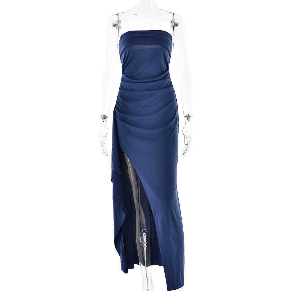 Elegantes Abendkleid mit Off-Shoulder-Tube-Top und Rückenausschnitt