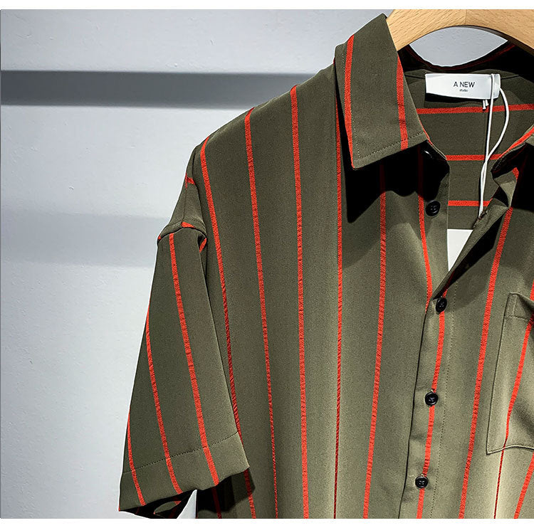 Herren Gestreiftes Kurzarm-Shirt: Locker und Bequem