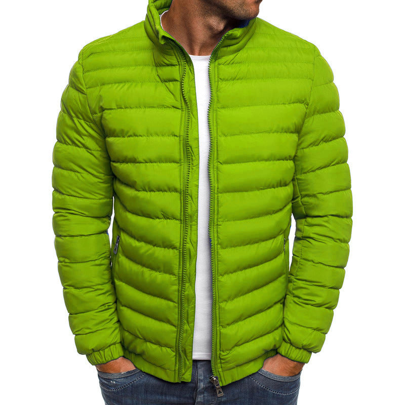 Stehkragen-Jacke für Herren – Einfarbig, Winter