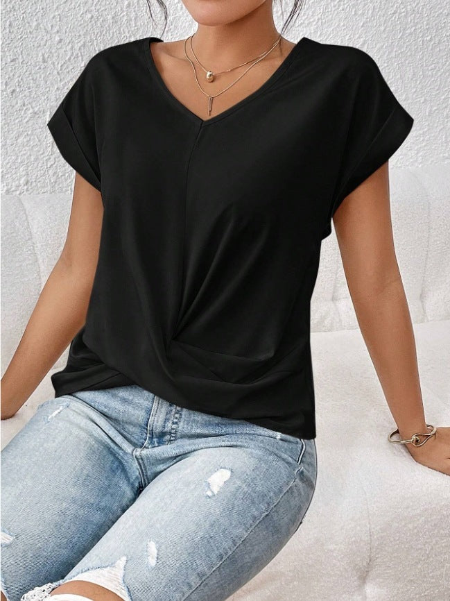 Lässiges Damen-T-Shirt – Unregelmäßiger Schnitt