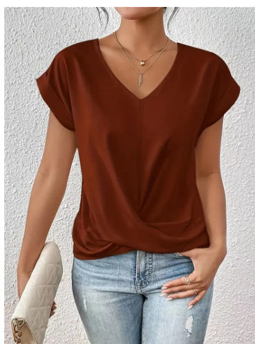 Lässiges Damen-T-Shirt – Unregelmäßiger Schnitt