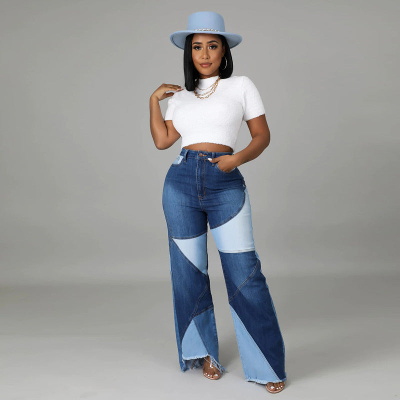 Sommerneue Damenjeans mit Patchwork