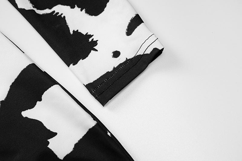 Blumendruck Rollkragenpullover Langarm Schlankheitskleid