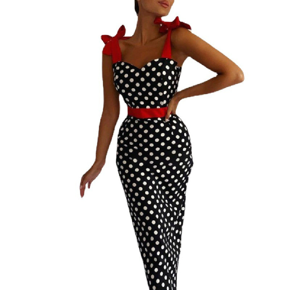 Farbkontrast-Patchwork-Kleid für Frauen