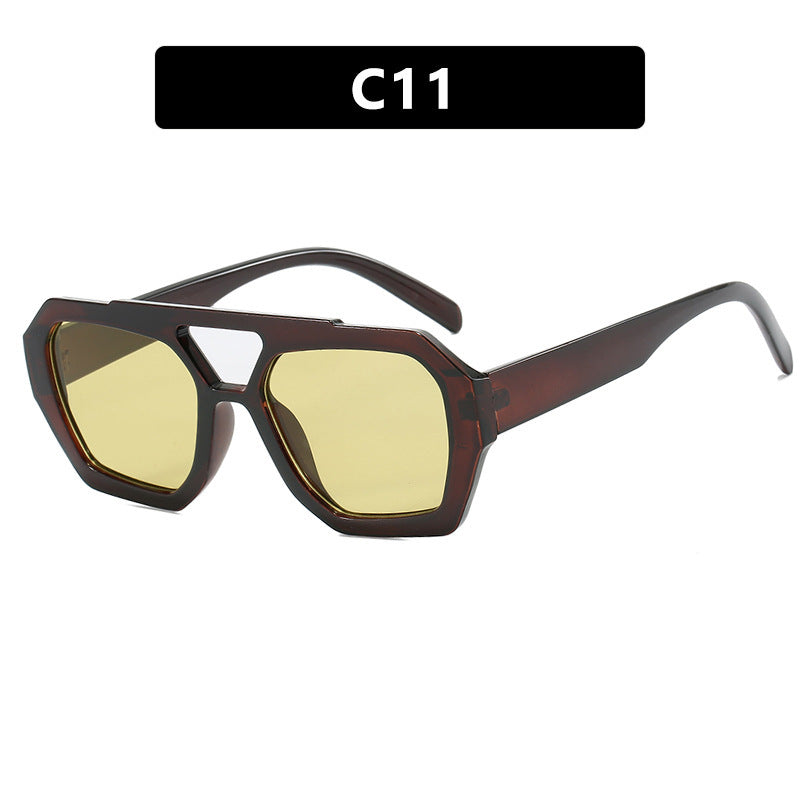 Großer Rand Sonnenbrille mit Doppelstrahl