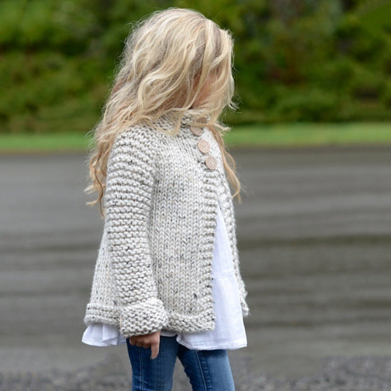 Mädchen Strick-Cardigan mit Kaninchenhaar-Anteil - FashionGlam