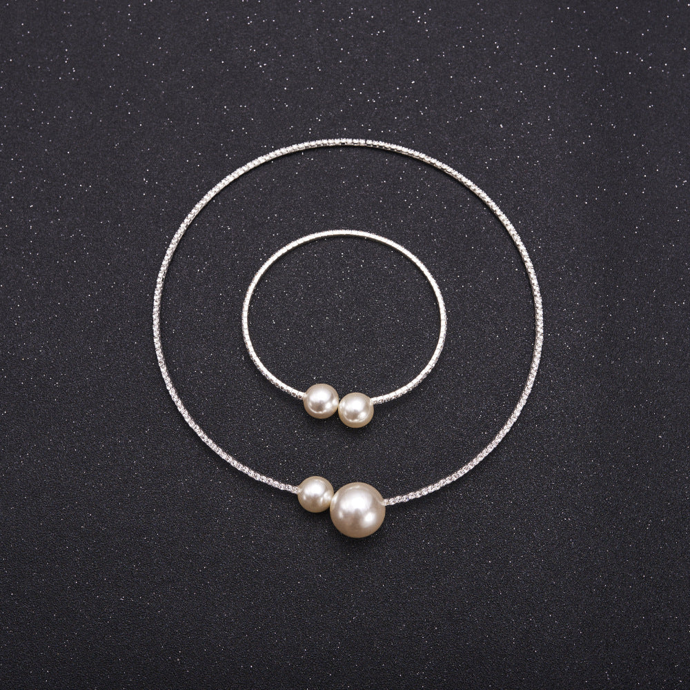 Braut-Hochzeitsset Kristall-Perlen-Diamant-Kragen