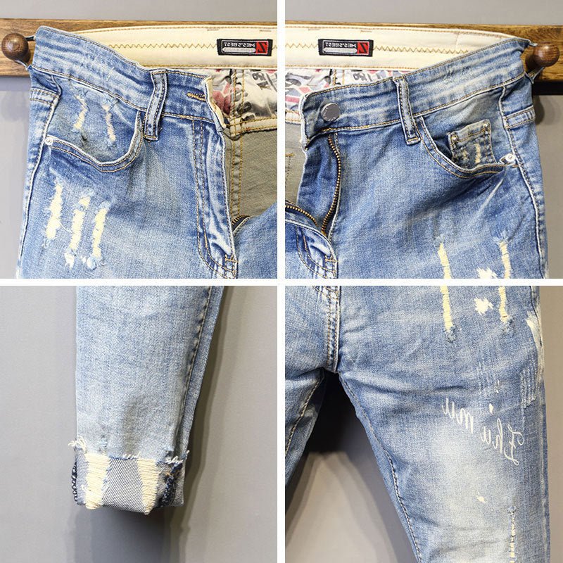 Trendige Slim-Fit Elastische Herrenhose mit Engem Bein