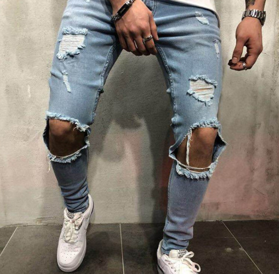 Stylische Herrenhose mit Kniedetails
