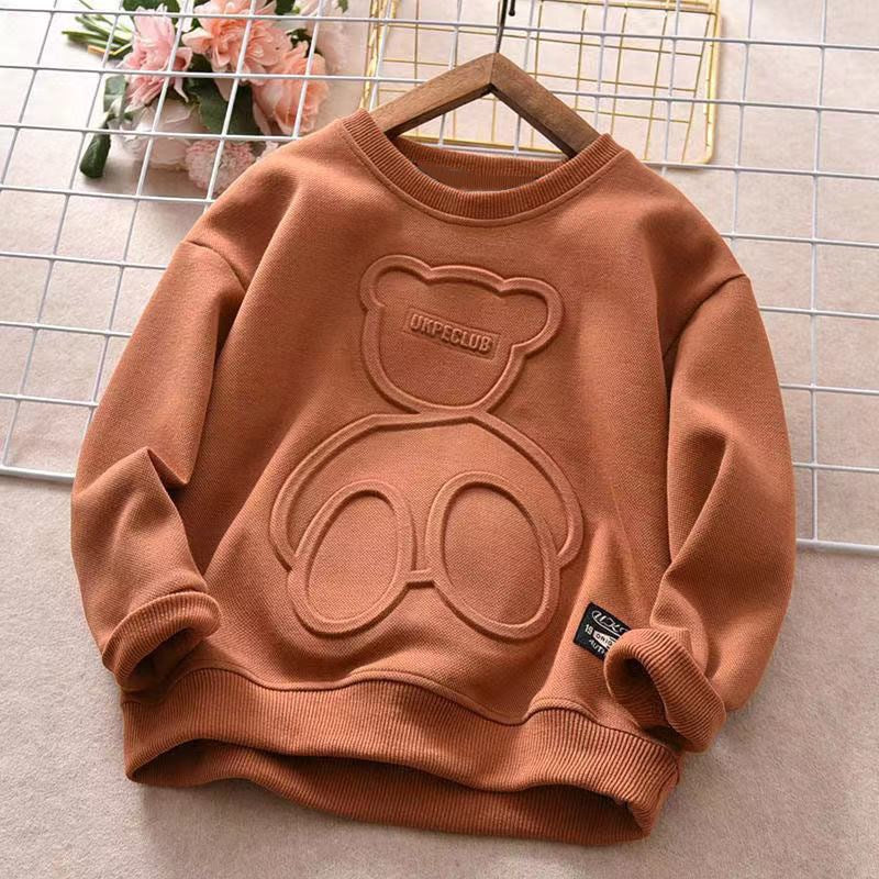 Kinder Langarm T-Shirt mit Bodenbildung und Samt