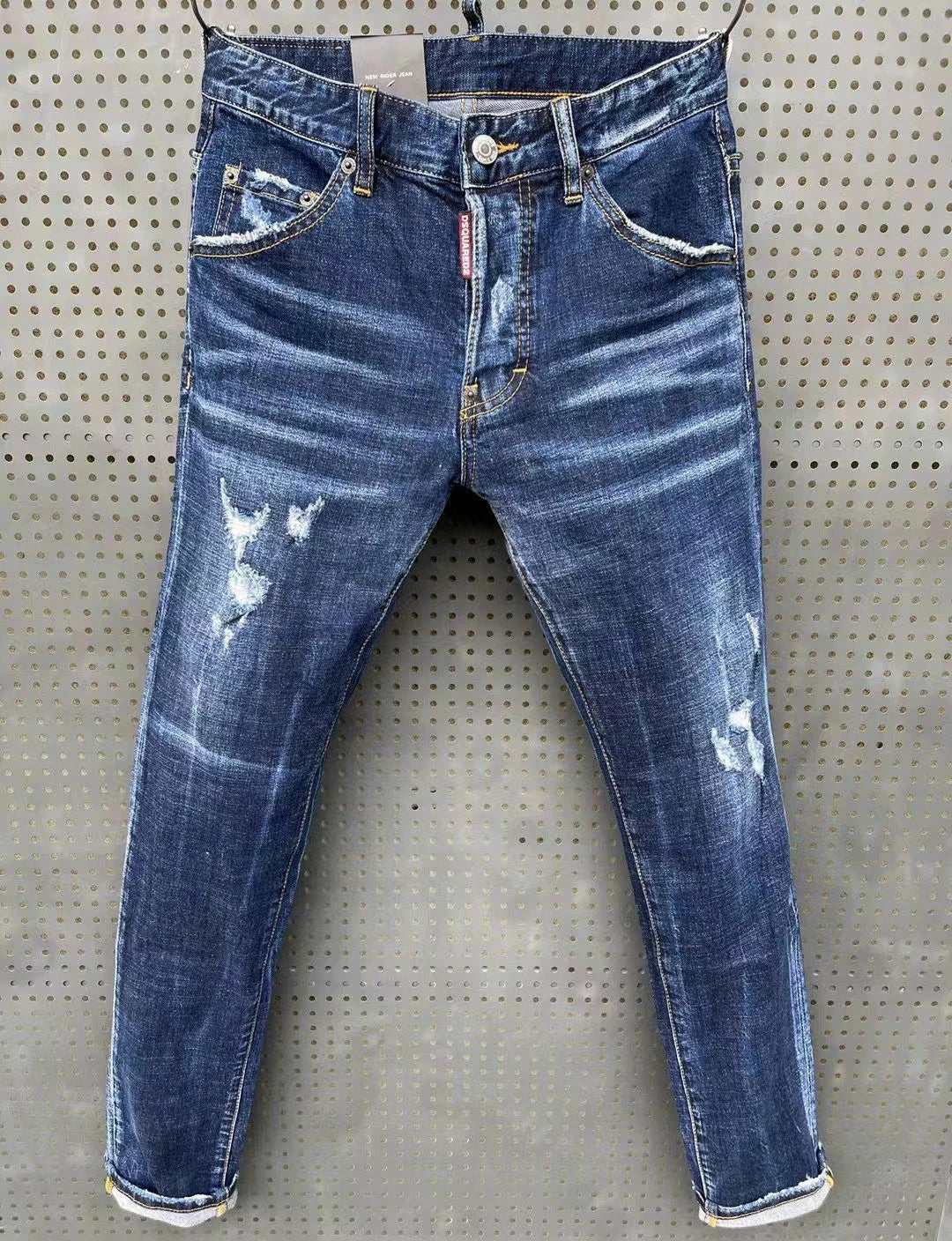 Urban Splash Herren Slim-Fit Patch Stretch DSQ Jeans