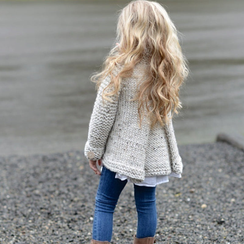 Mädchen Strick-Cardigan mit Kaninchenhaar-Anteil - FashionGlam