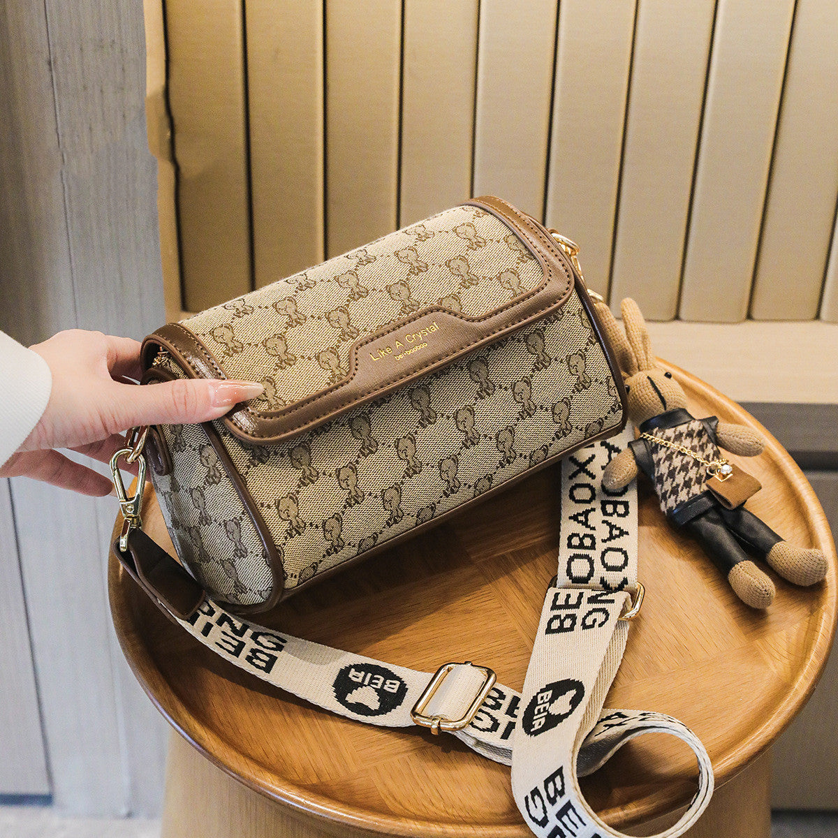 Kleine Quadratische Tasche - Niedlicher Bär: Originalität und Einfachheit Schultertasche
