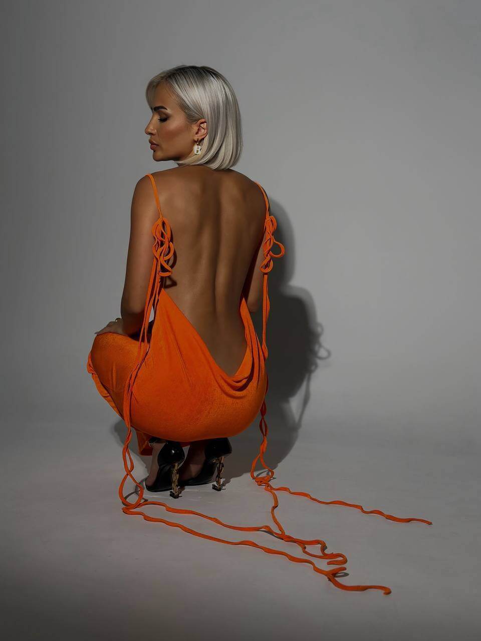 Rückenfreies Ärmelloses Maxikleid