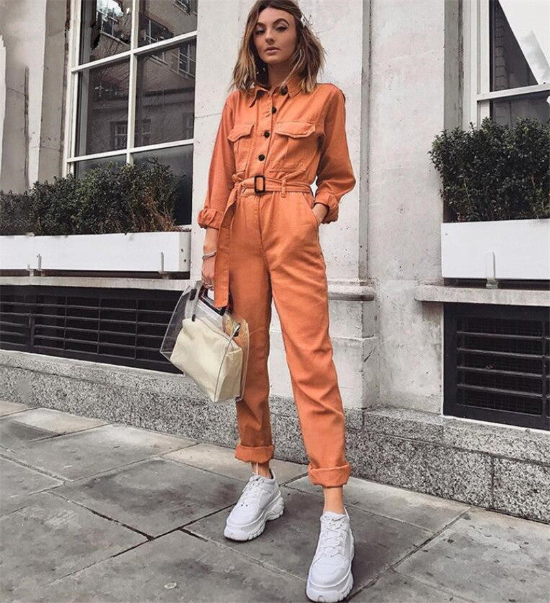 Oranger Jumpsuit - Strahlende Eleganz