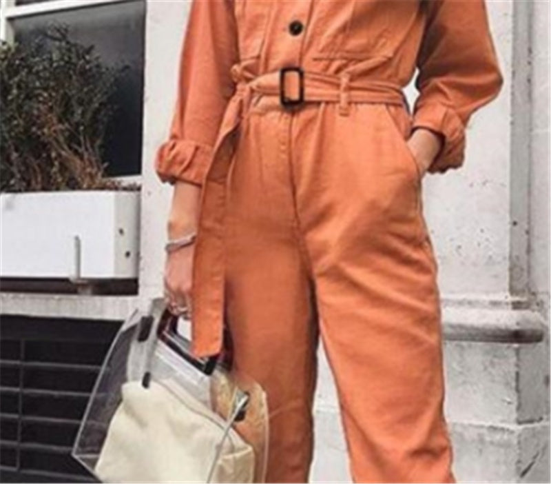 Oranger Jumpsuit - Strahlende Eleganz