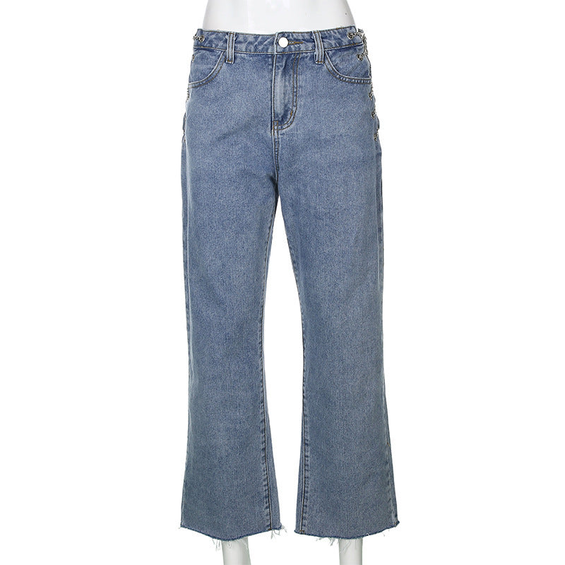 Damenjeans mit hoher Taille