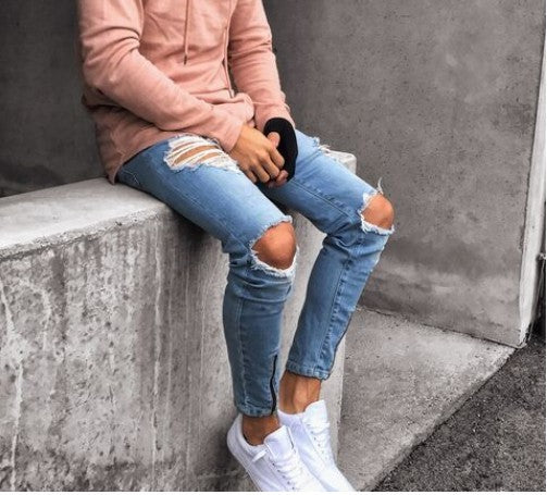 Stretchige Zerrissene Jeans