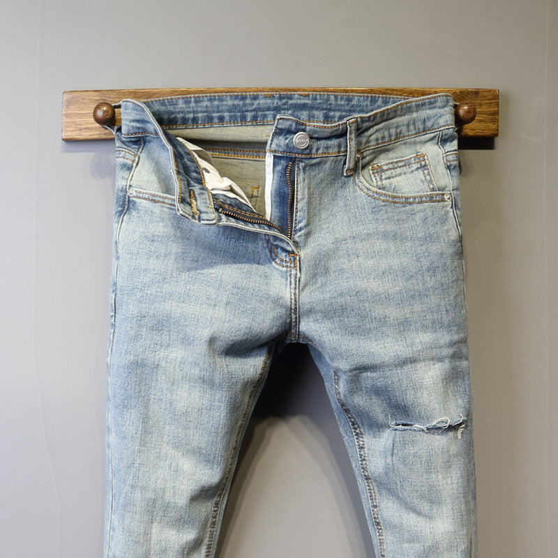 Blaue Vintage Slim Fit Jeans