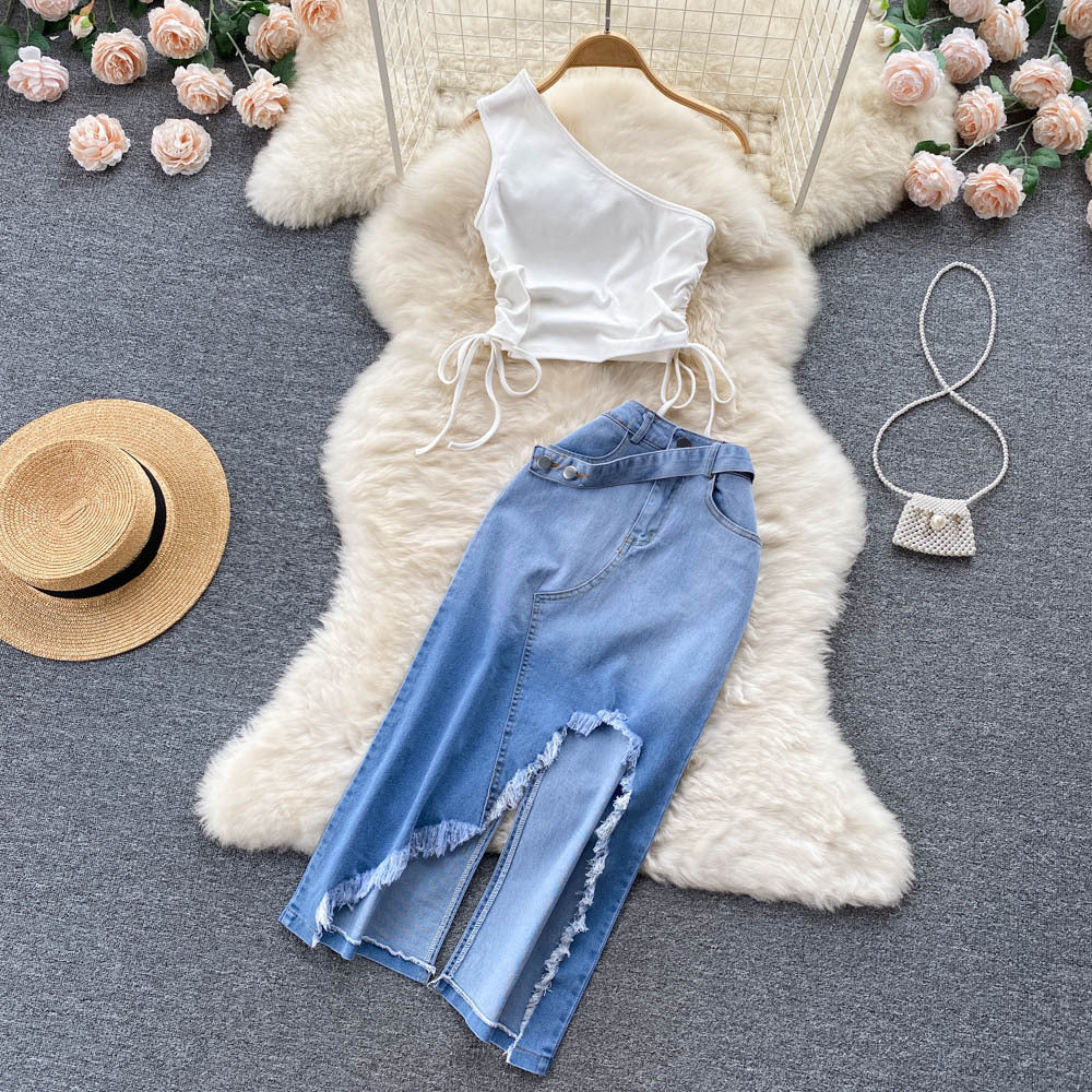 Denim Crossbody Set