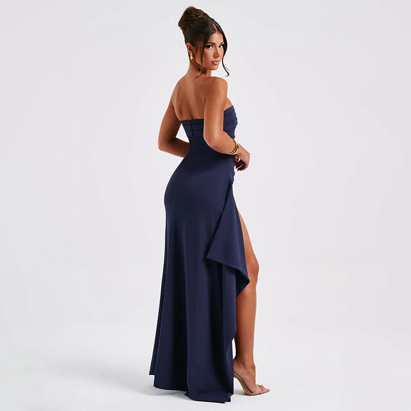 Elegantes Abendkleid mit Off-Shoulder-Tube-Top und Rückenausschnitt