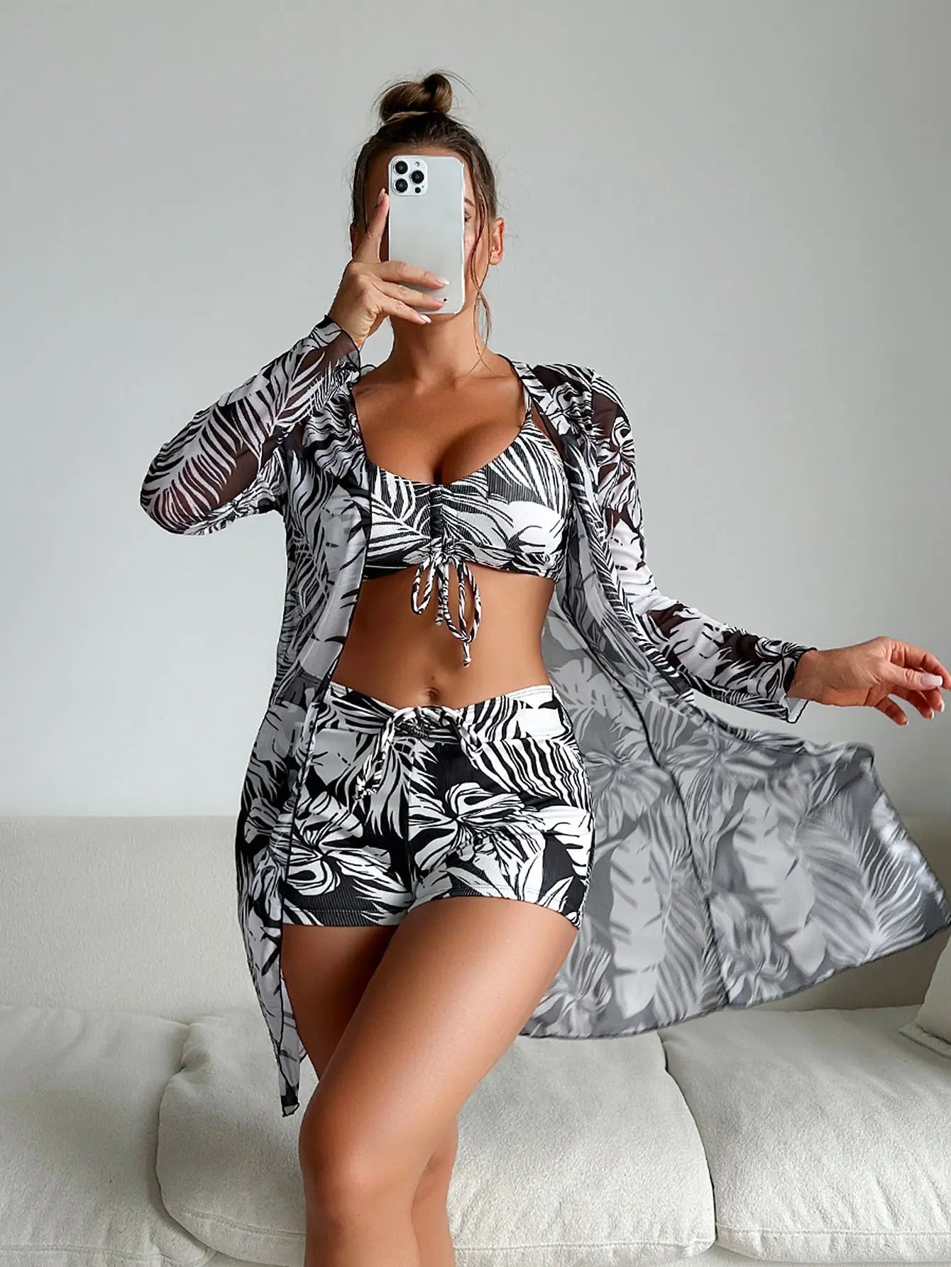 Mode-Bikini Dreiteiliger Damen-Badeanzug