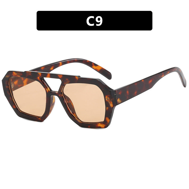Großer Rand Sonnenbrille mit Doppelstrahl
