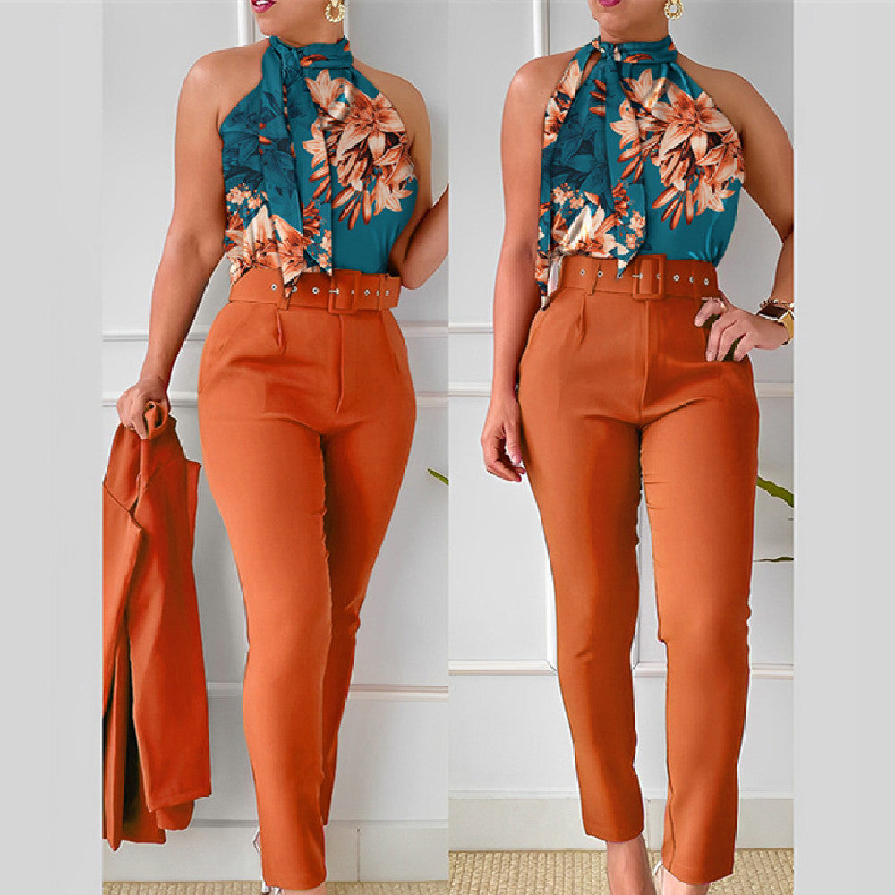 Damen-Anzug mit Blumen weste