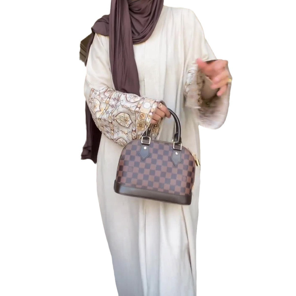 Bohème-Stil Bedrucktes Damenkleid mit Puffärmeln und lockerem Retro-Look