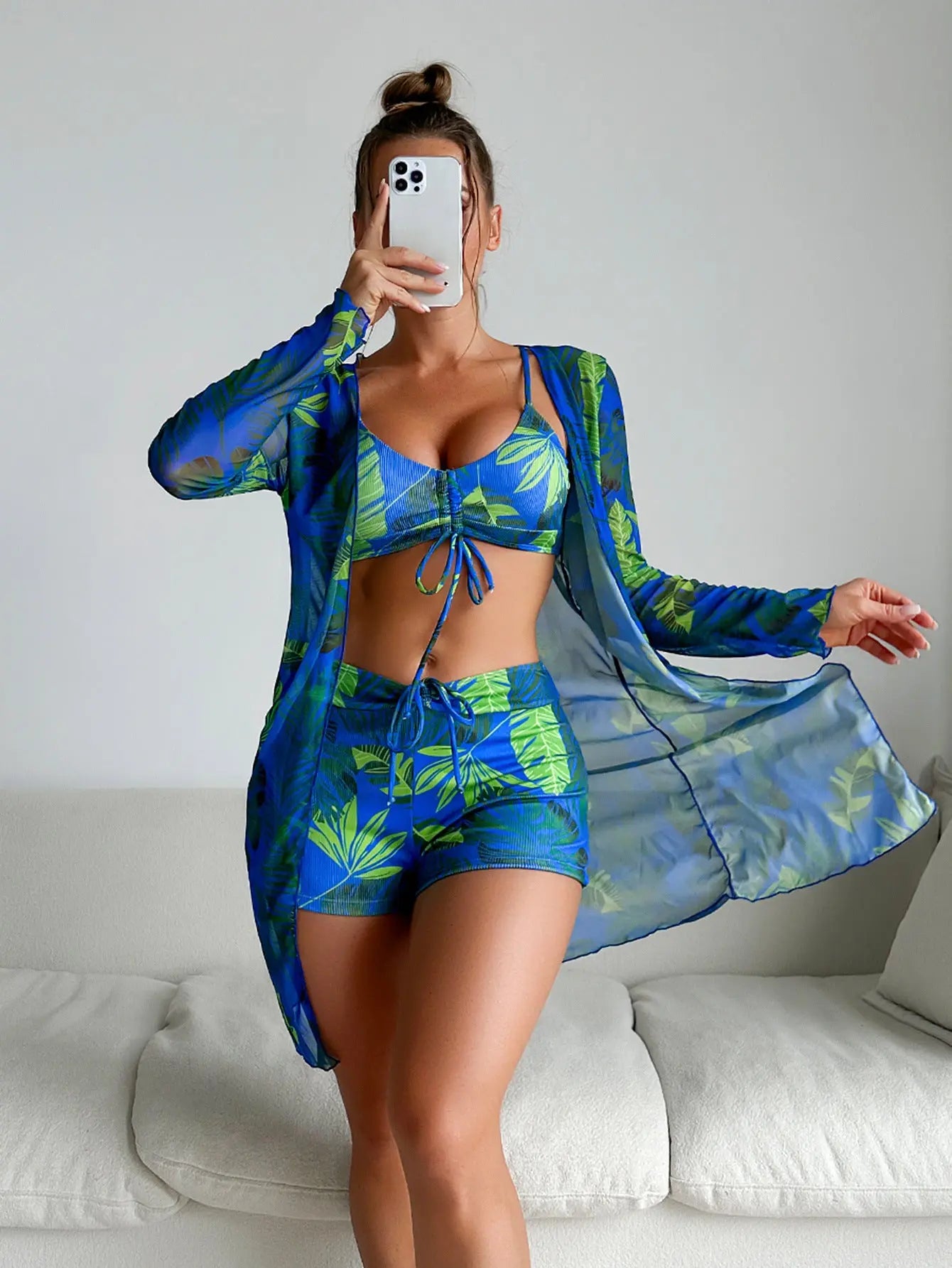 Mode-Bikini Dreiteiliger Damen-Badeanzug