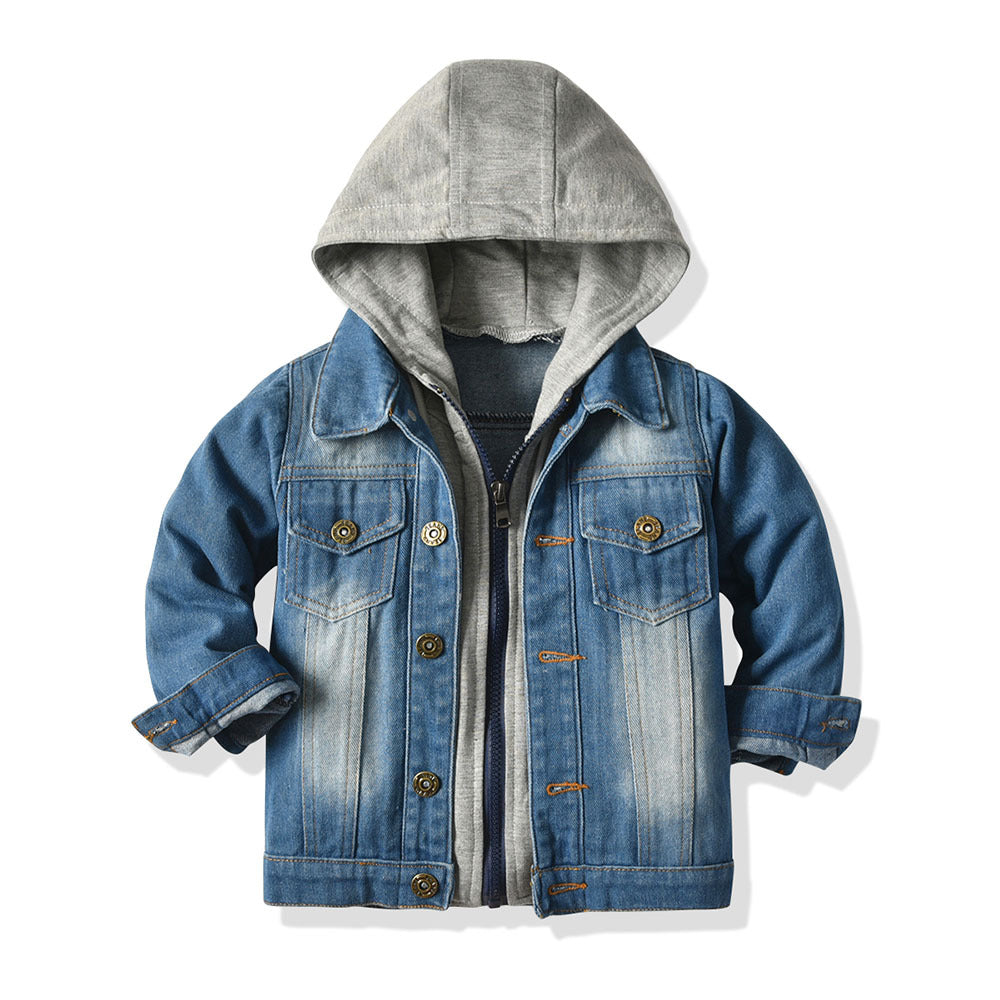 Kinder Denim-Jacke mit Kapuze